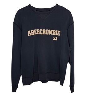 Vintage Abercrombie & Fitch Navy Spell Out Sweatshirt Men Size XL BLEMISH